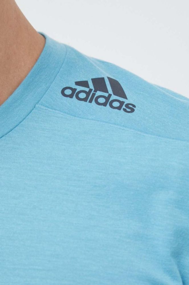 Тренувальна футболка adidas Performance Designed for Training однотонна колір блакитний фото 5