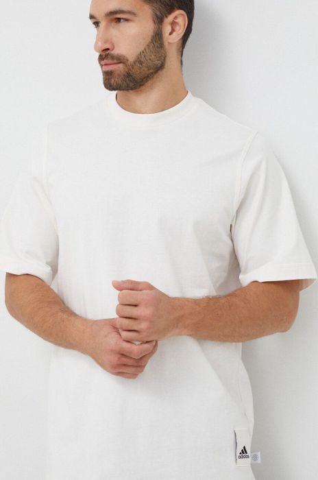 Футболка adidas чоловічий колір білий однотонний