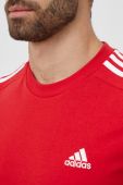 Бавовняна футболка adidas колір червоний візерунок
