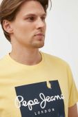 Бавовняна футболка Pepe Jeans колір жовтий з принтом (3258474)