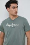 Бавовняна футболка Pepe Jeans Eggo колір зелений з принтом (2963343)