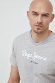 Бавовняна футболка Pepe Jeans Eggo колір сірий з принтом (2967797)