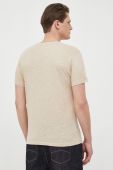 Футболка з домішкою льону Pepe Jeans Ricci колір бежевий з принтом