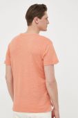 Льняна футболка Pepe Jeans колір помаранчевий однотонний