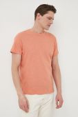 Льняна футболка Pepe Jeans колір помаранчевий однотонний