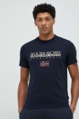 Бавовняна футболка Napapijri колір синій з принтом (2874538)