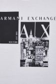 Бавовняна футболка Armani Exchange колір білий візерунок (2949005)