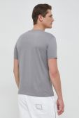 Бавовняна футболка Armani Exchange колір сірий візерунок