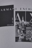 Бавовняна футболка Armani Exchange колір сірий візерунок