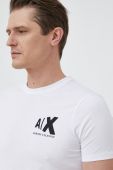 Бавовняна футболка Armani Exchange колір білий з принтом (2941229)