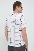 Бавовняна футболка Armani Exchange колір білий візерунок (2949029)