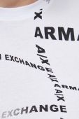 Бавовняна футболка Armani Exchange колір білий візерунок (2949029)