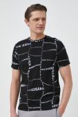 Бавовняна футболка Armani Exchange колір чорний візерунок (2949034)