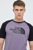 Бавовняна футболка The North Face колір фіолетовий з принтом (3015820)