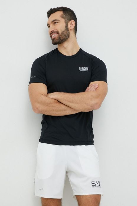Футболка EA7 Emporio Armani чоловічий колір чорний однотонний (2887955)