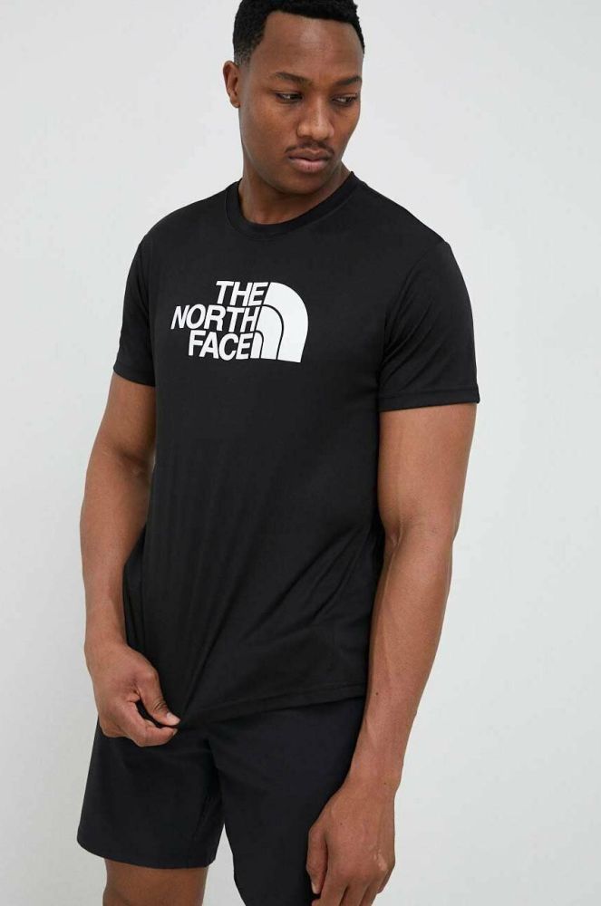 Спортивна футболка The North Face Reaxion Easy колір чорний з принтом
