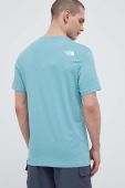 Бавовняна футболка The North Face з принтом колір блакитний (3222615)