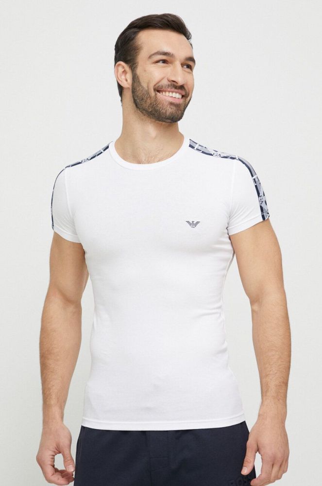 Футболка лаунж Emporio Armani Underwear колір білий з аплікацією
