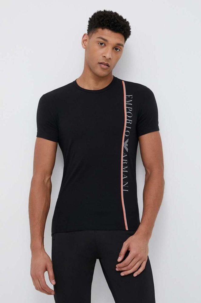 Футболка лаунж Emporio Armani Underwear колір чорний візерунок