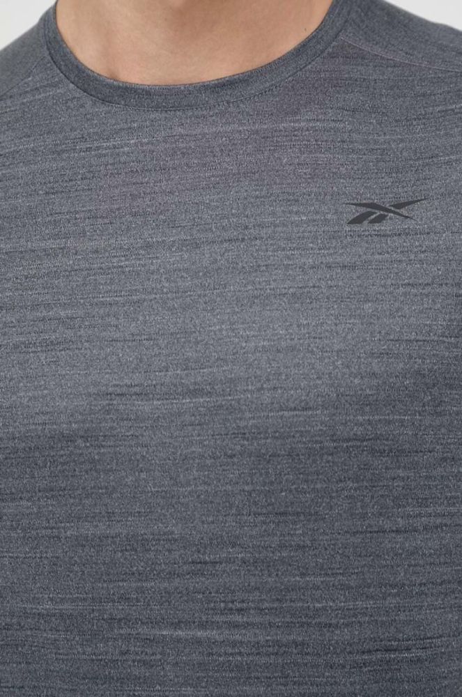Тренувальна футболка Reebok колір сірий меланж фото 5