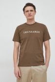 Бавовняна футболка Trussardi колір зелений з принтом (2941307)