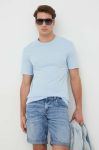 Бавовняна футболка Trussardi однотонний колір блакитний