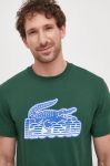 Бавовняна футболка Lacoste колір зелений з принтом (3096306)