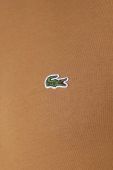 Бавовняна футболка Lacoste колір коричневий з аплікацією