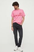 Бавовняна футболка Lacoste колір рожевий візерунок