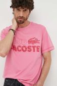 Бавовняна футболка Lacoste колір рожевий візерунок
