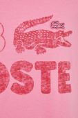Бавовняна футболка Lacoste колір рожевий візерунок