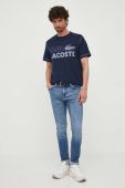 Бавовняна футболка Lacoste колір синій візерунок