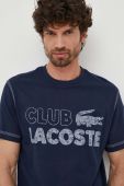 Бавовняна футболка Lacoste колір синій візерунок