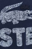 Бавовняна футболка Lacoste колір синій візерунок