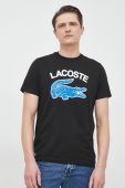 Бавовняна футболка Lacoste колір чорний з принтом (3029475)
