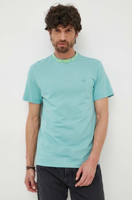 Футболка Lacoste чоловічий з аплікацією колір зелений