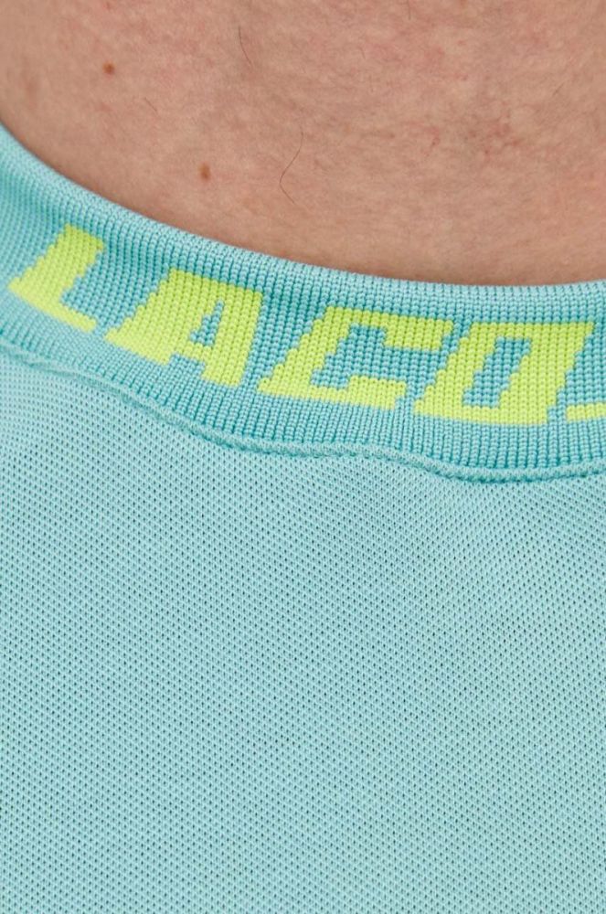 Футболка Lacoste чоловічий з аплікацією колір зелений фото 5