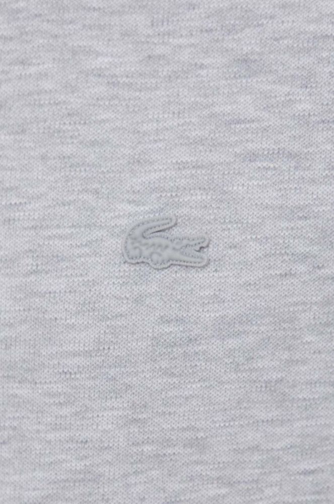 Футболка Lacoste чоловічий колір сірий з аплікацією фото 5