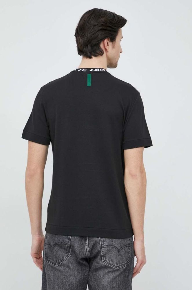Футболка Lacoste чоловічий колір чорний з аплікацією фото 3