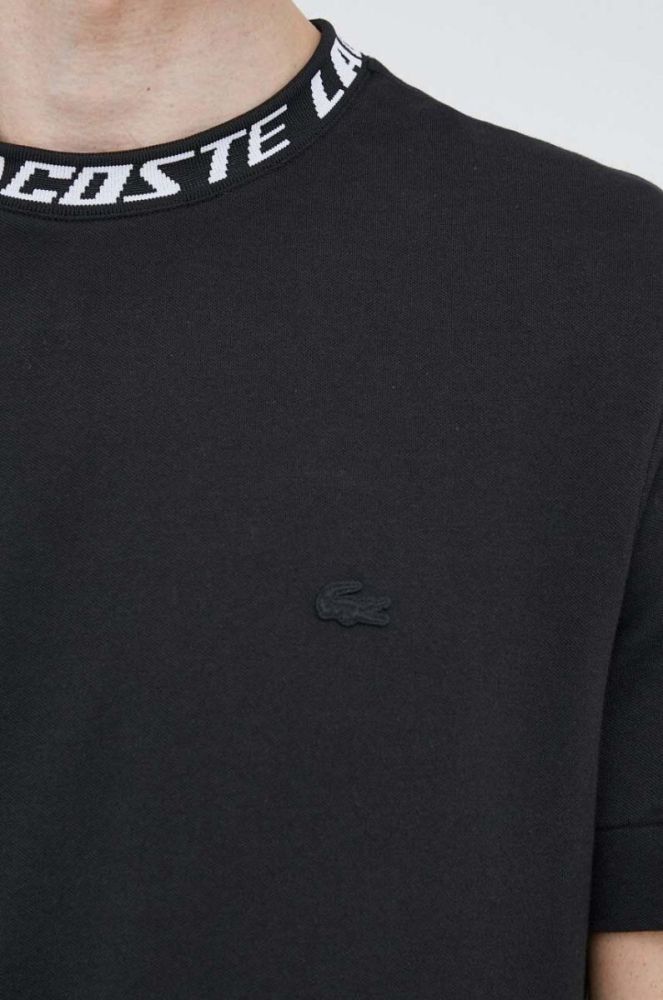 Футболка Lacoste чоловічий колір чорний з аплікацією фото 5