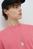 Бавовняна футболка Drykorn Thilo колір рожевий однотонна