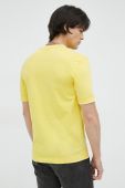 Бавовняна футболка Drykorn Raphael колір жовтий однотонна