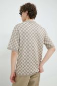 Бавовняне поло Drykorn Pascal колір бежевий візерунок