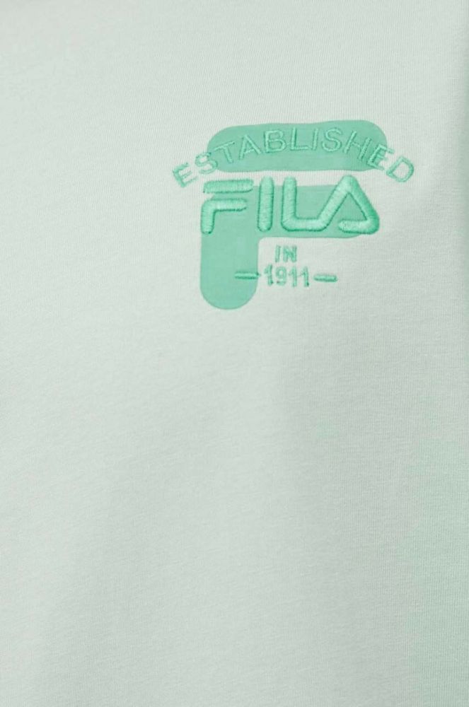 Бавовняна футболка Fila колір бірюзовий з принтом фото 5