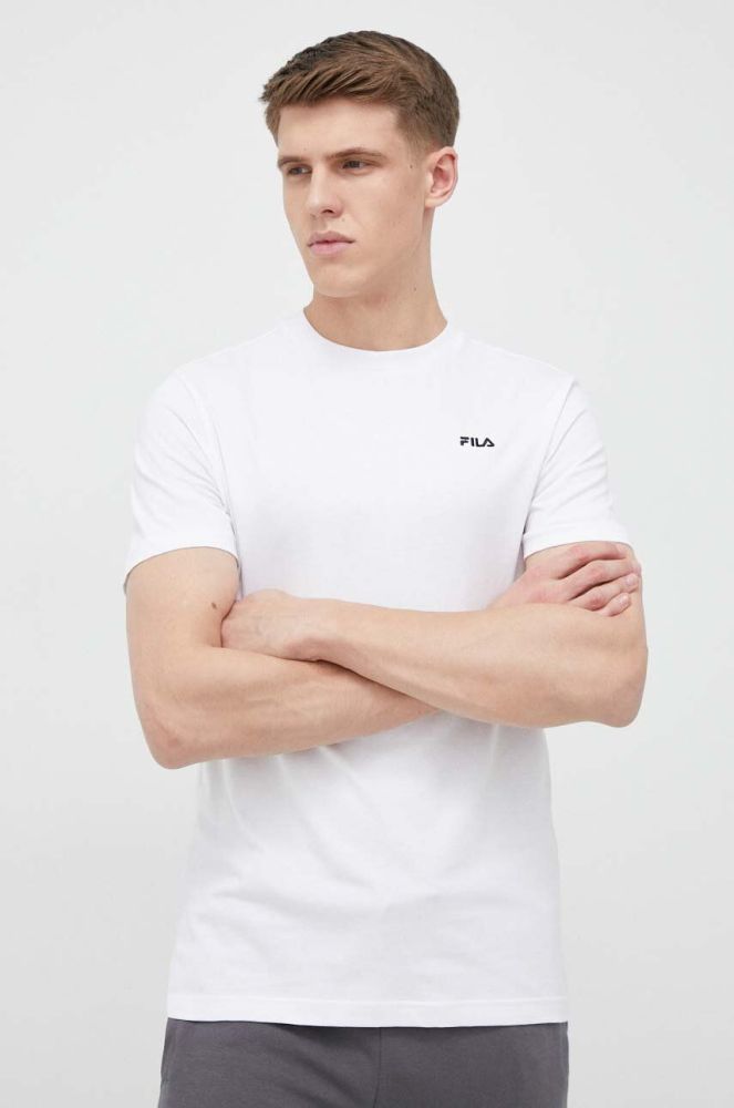 Бавовняна футболка Fila колір білий однотонний