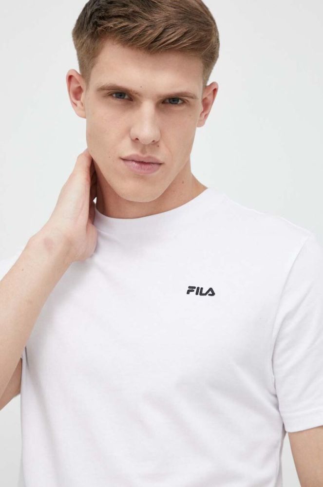 Бавовняна футболка Fila колір білий однотонний фото 4