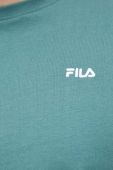 Бавовняна футболка Fila колір зелений однотонний