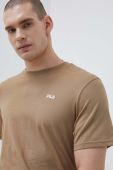 Бавовняна футболка Fila колір коричневий однотонний