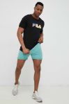 Бавовняна футболка Fila колір чорний візерунок