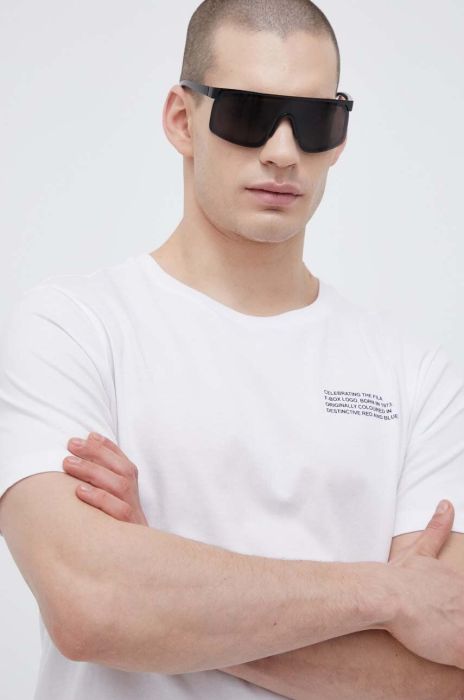 Бавовняна футболка Fila колір білий з принтом (3029513)